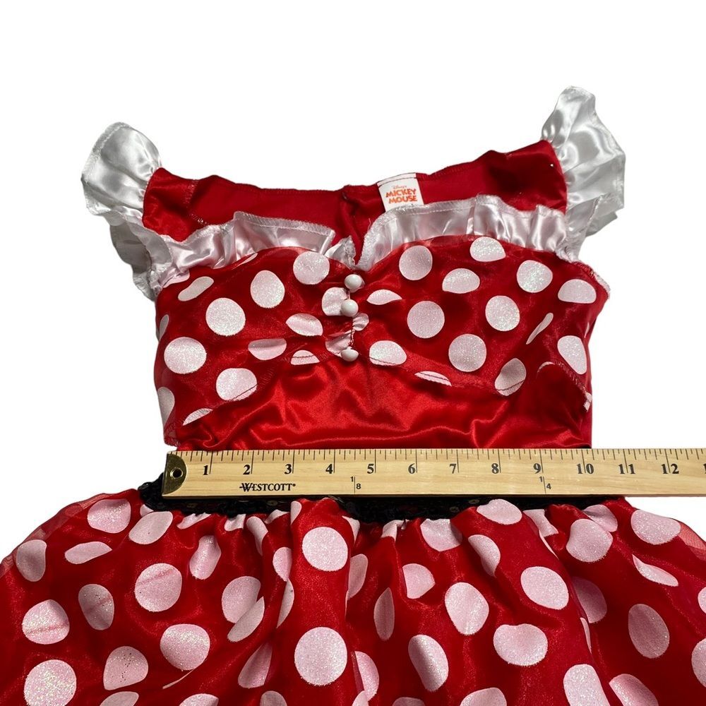 Disney Minnie Mouse Polka Dot Dress and Matching Sequined Mouse Ears L (10-12) - Picture 4 of 10